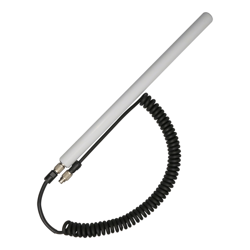 12-inch UID low-frequency stick antenna with its coiled connector cable