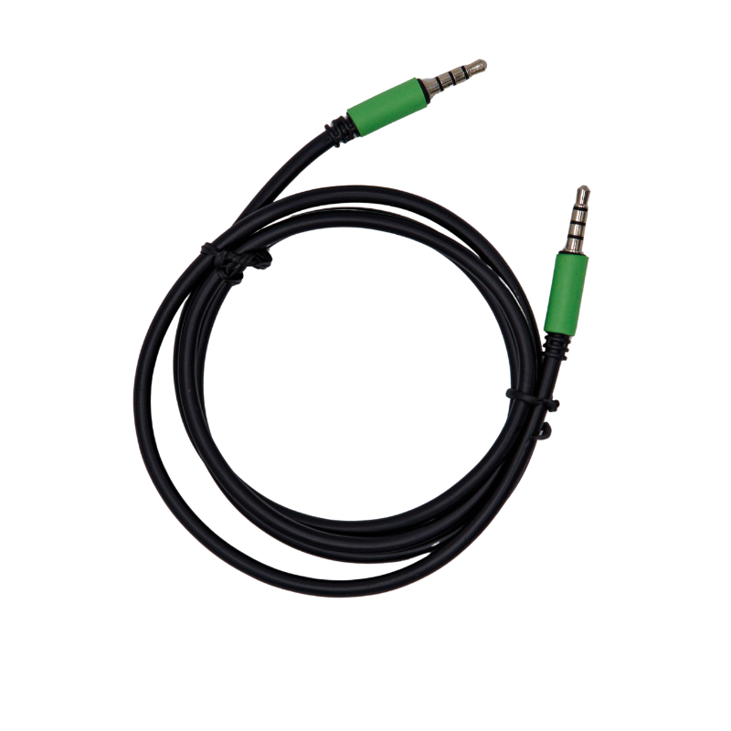 Coiled green UID 1-meter antenna cable for AnyCage readers