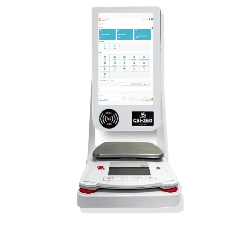 CSI-360 touchscreen, RFID reader, and digital scale