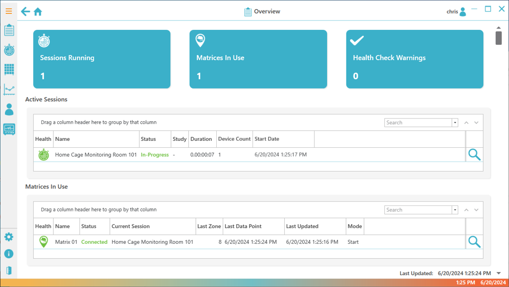 See an overview of all your sessions